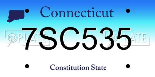 7SC535 Connecticut License Plate