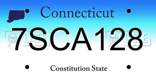 7SCA128 Connecticut License Plate