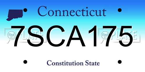7SCA175 Connecticut License Plate