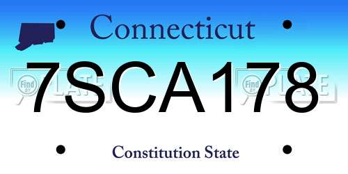 7SCA178 Connecticut License Plate