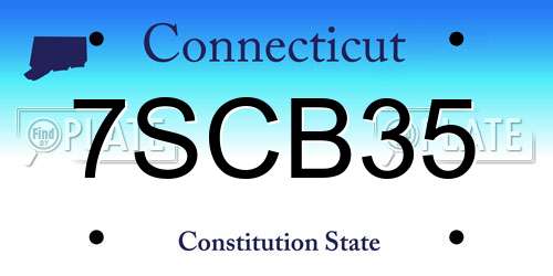 7SCB35 Connecticut License Plate