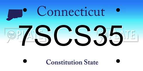 7SCS35 Connecticut License Plate