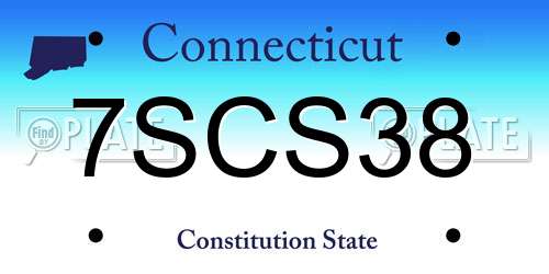 7SCS38 Connecticut License Plate