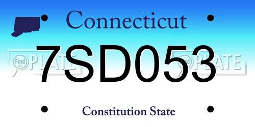 7SD053 Connecticut License Plate
