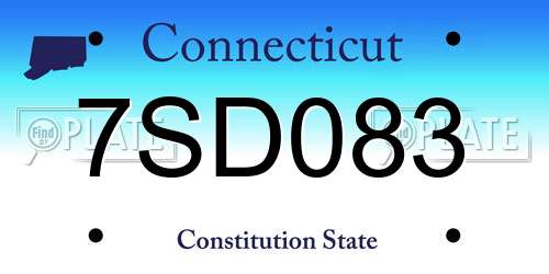 7SD083 Connecticut License Plate