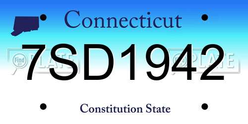 7SD1942 Connecticut License Plate