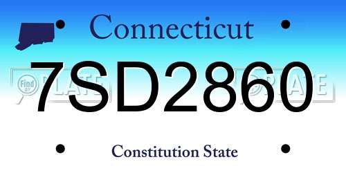 7SD2860 Connecticut License Plate