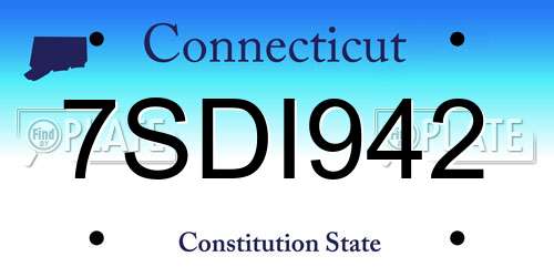 7SDI942 Connecticut License Plate