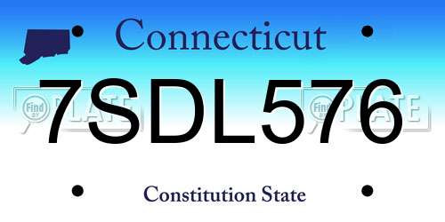 7SDL576 Connecticut License Plate