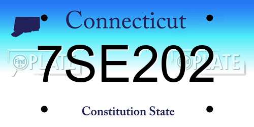 7SE202 Connecticut License Plate