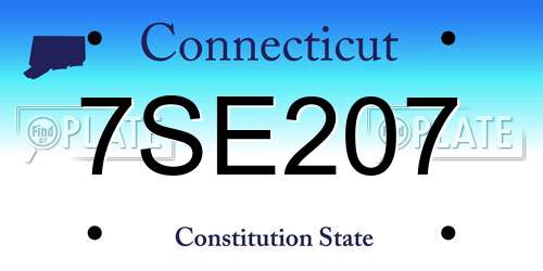 7SE207 Connecticut License Plate