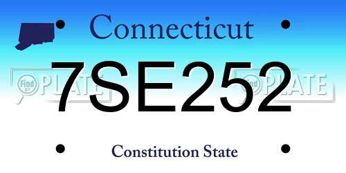 7SE252 Connecticut License Plate