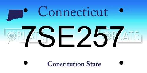7SE257 Connecticut License Plate