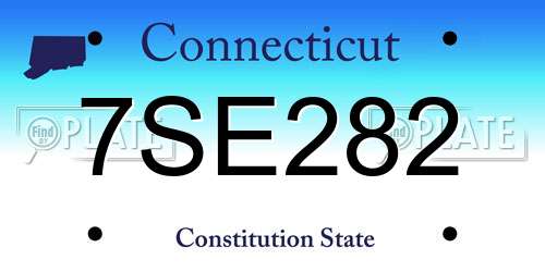 7SE282 Connecticut License Plate