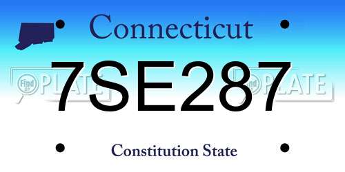 7SE287 Connecticut License Plate