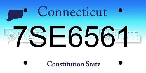 7SE6561 Connecticut License Plate