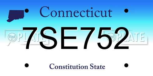 7SE752 Connecticut License Plate