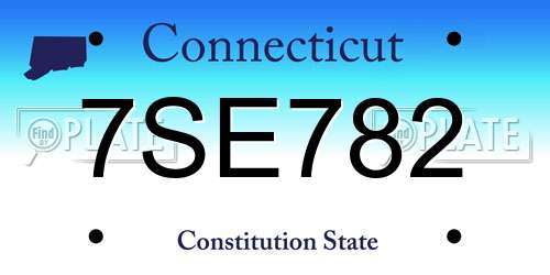 7SE782 Connecticut License Plate