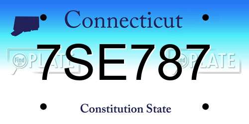 7SE787 Connecticut License Plate