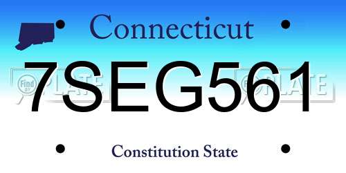7SEG561 Connecticut License Plate