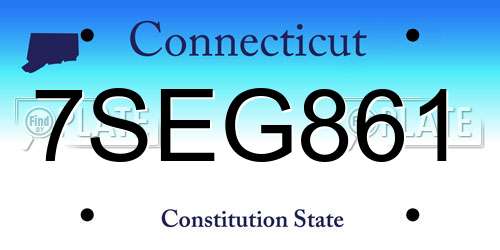 7SEG861 Connecticut License Plate