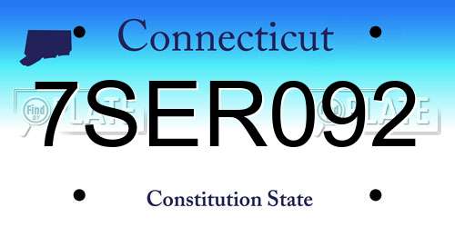 7SER092 Connecticut License Plate