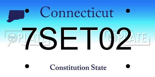 7SET02 Connecticut License Plate