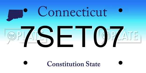 7SET07 Connecticut License Plate