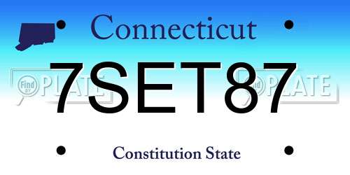 7SET87 Connecticut License Plate