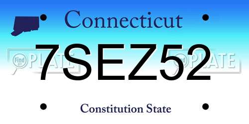 7SEZ52 Connecticut License Plate