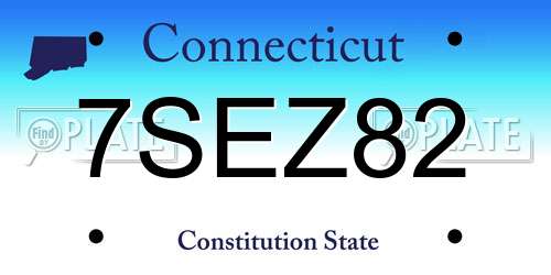 7SEZ82 Connecticut License Plate