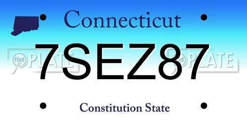 7SEZ87 Connecticut License Plate