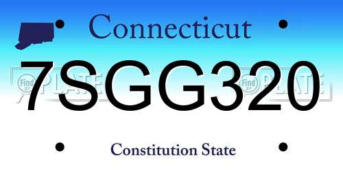 7SGG320 Connecticut License Plate