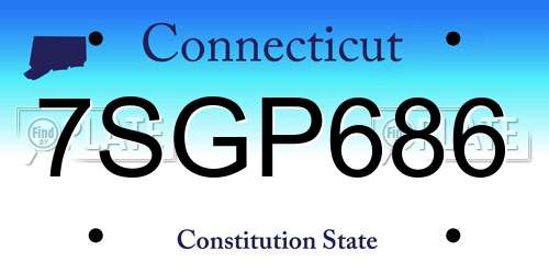 7SGP686 Connecticut License Plate