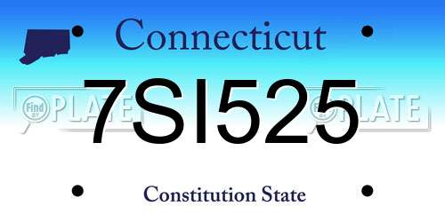 7SI525 Connecticut License Plate
