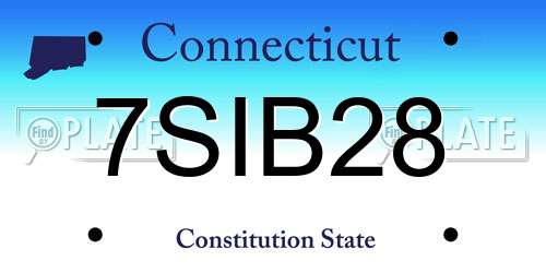 7SIB28 Connecticut License Plate