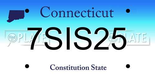7SIS25 Connecticut License Plate