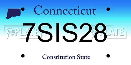 7SIS28 Connecticut License Plate
