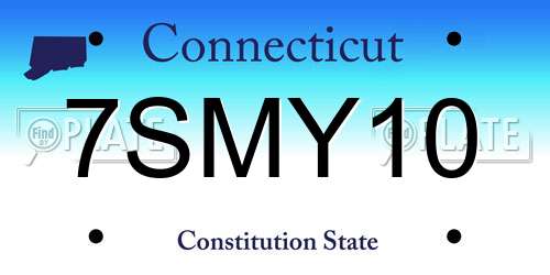 7SMY10 Connecticut License Plate