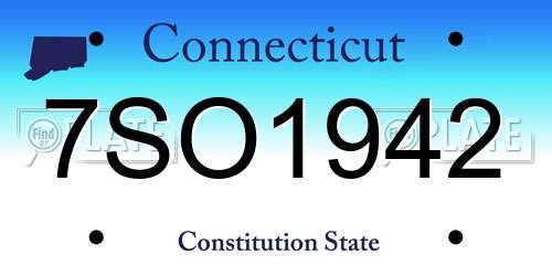 7SO1942 Connecticut License Plate