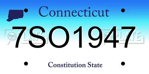 7SO1947 Connecticut License Plate