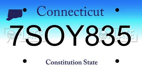 7SOY835 Connecticut License Plate