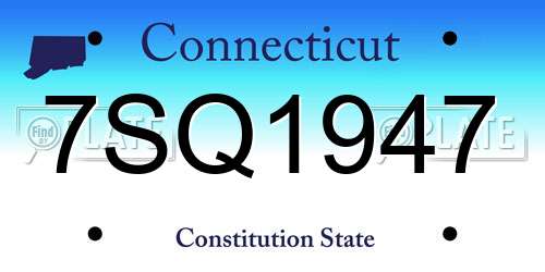 7SQ1947 Connecticut License Plate