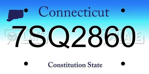 7SQ2860 Connecticut License Plate