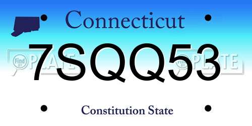 7SQQ53 Connecticut License Plate