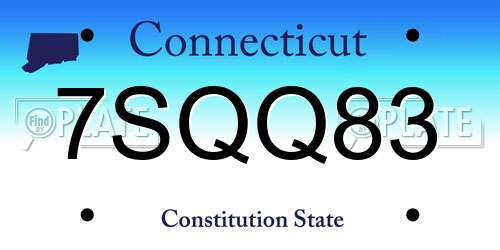 7SQQ83 Connecticut License Plate