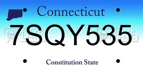 7SQY535 Connecticut License Plate