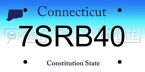 7SRB40 Connecticut License Plate