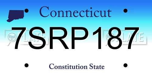 7SRP187 Connecticut License Plate