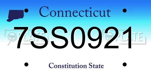 7SS0921 Connecticut License Plate